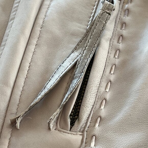 Object Sofia Leather Jacket - Off White - Picture 7 of 15